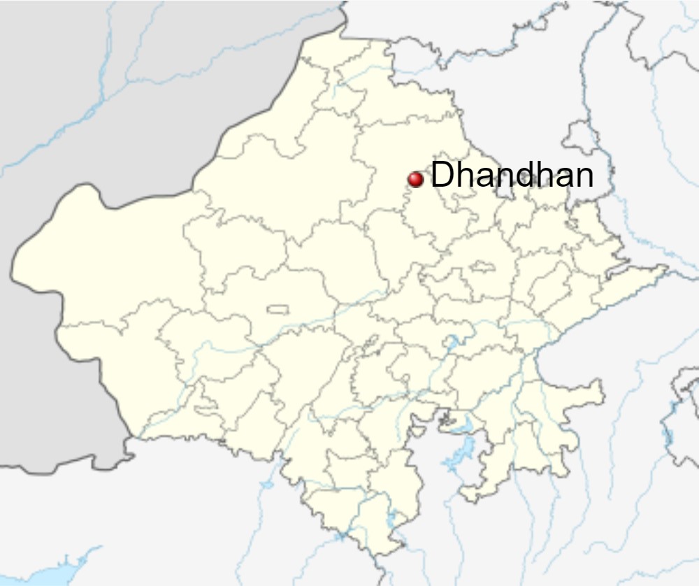 Location of Dhandhan town